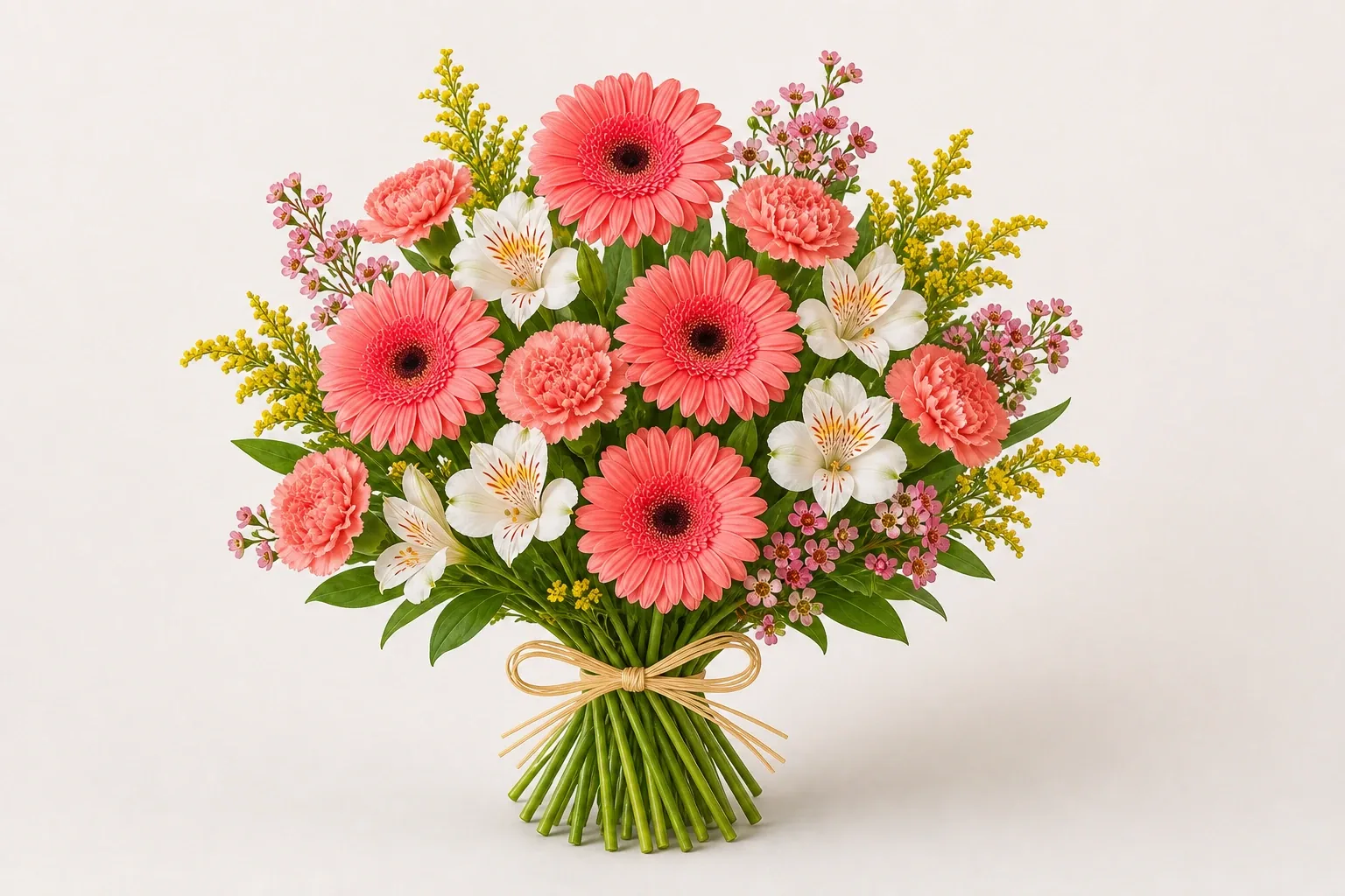 Colorful name day bouquet with gerberas