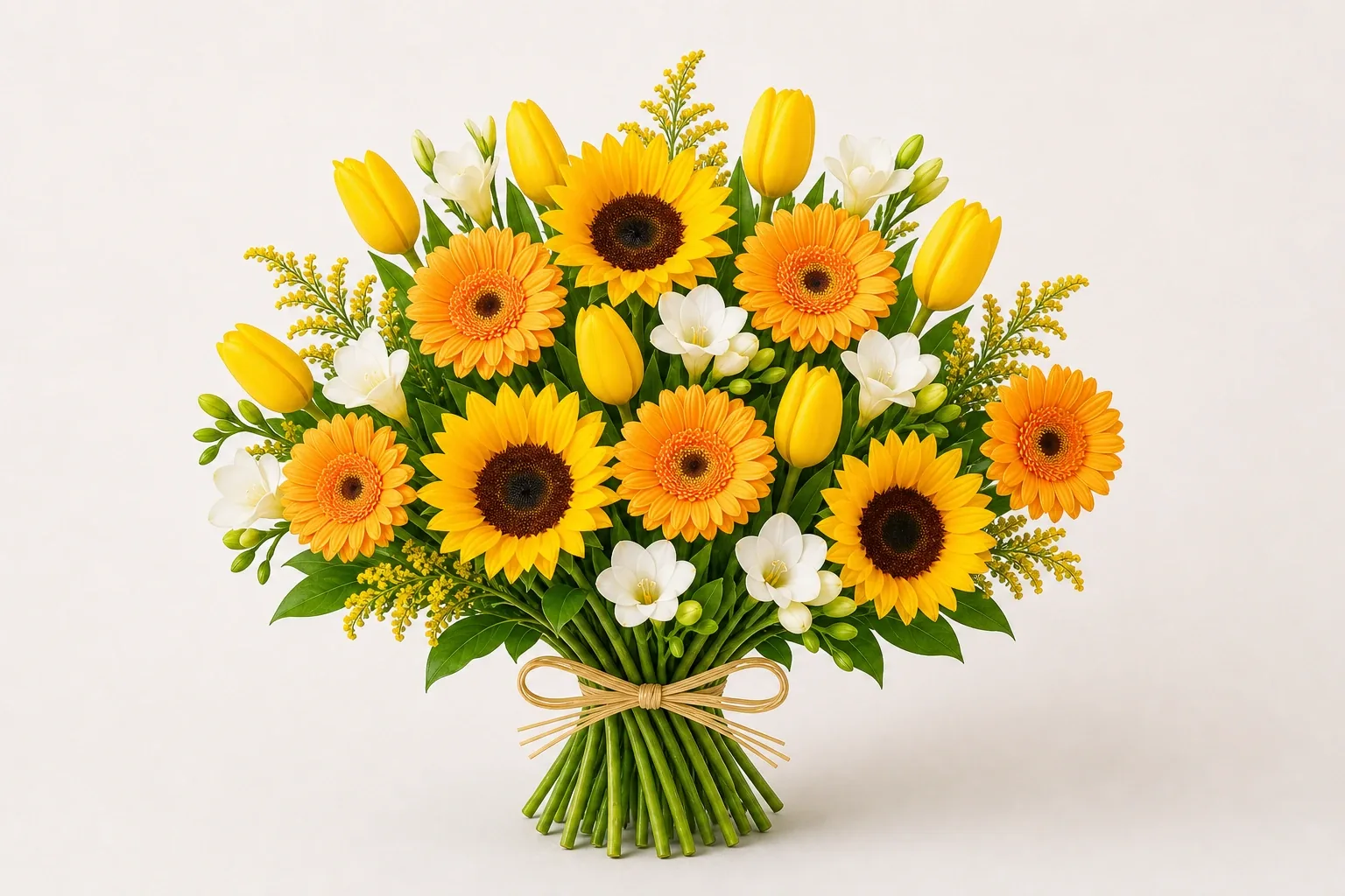 Thank-you bouquet with sunflowers and gerberas