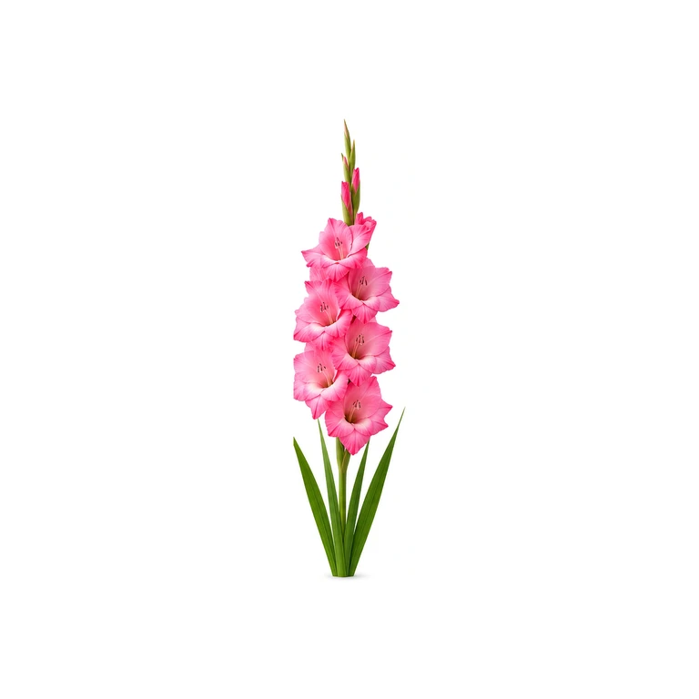 Fotorealistický štúdiový záber kvetu Gladiola na bielom pozadí bez textu
