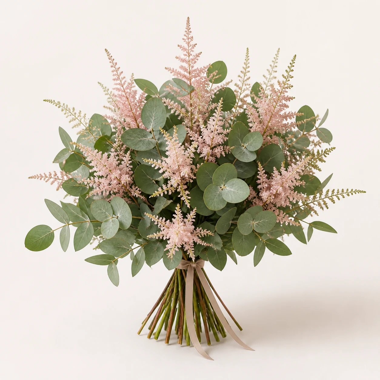Nature eucalyptus and astilbe bouquet