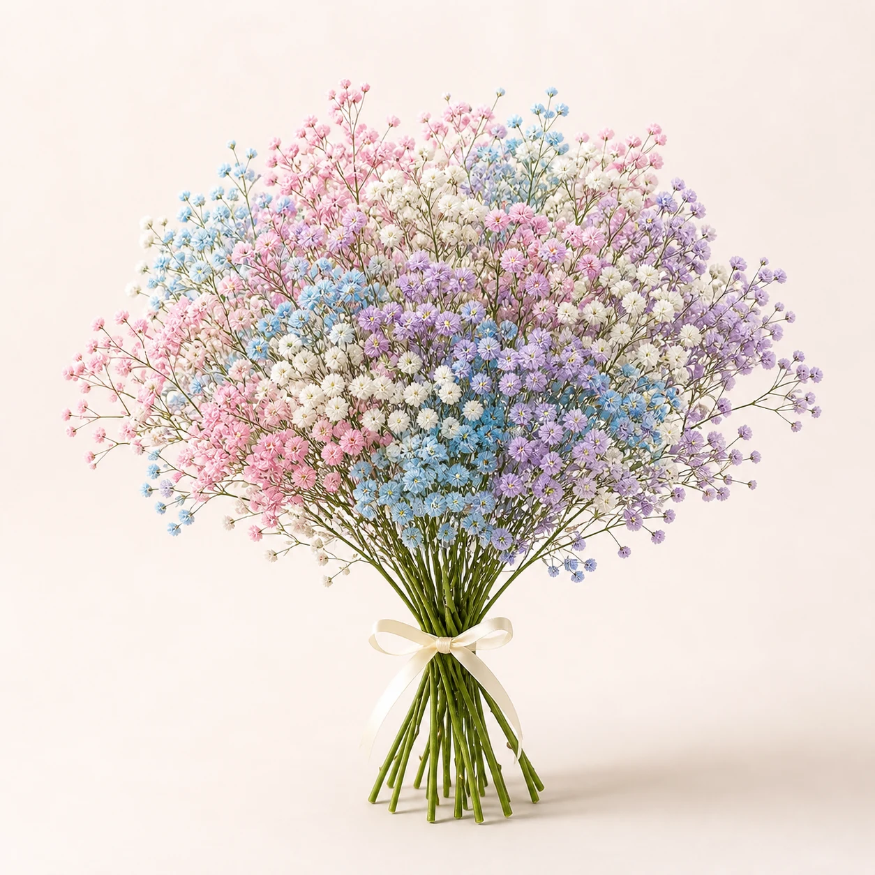 Colorful gypsophila bouquet